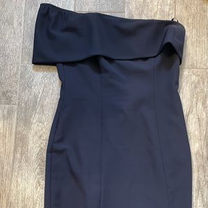 Eliza J-Off the Shoulder Scuba Crepe, Cocktail Dress, Navy Blue, Size 4